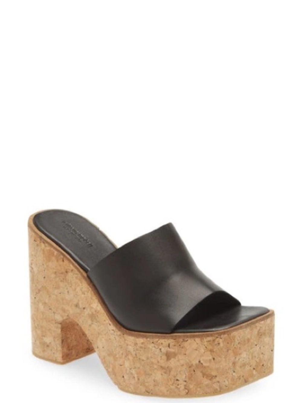 Jeffrey Campbell Black Leather Cork Lucianna Platform Sandals
